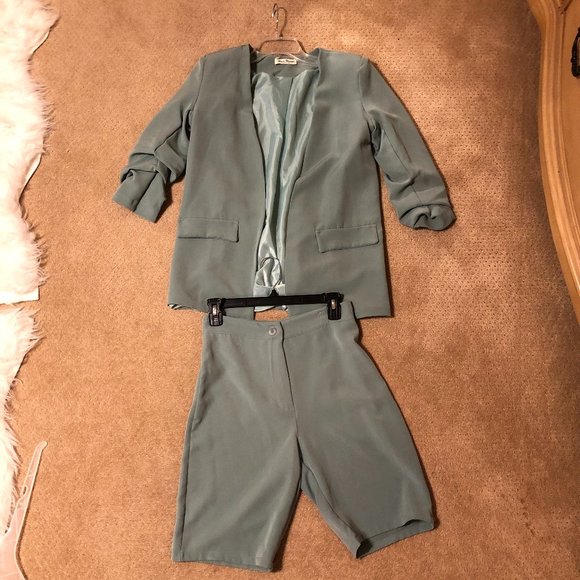Other - Turquoise Blazer and Shorts Set
